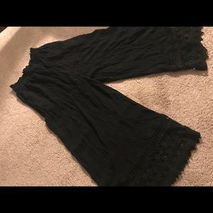 American Eagle Black wide leg pant